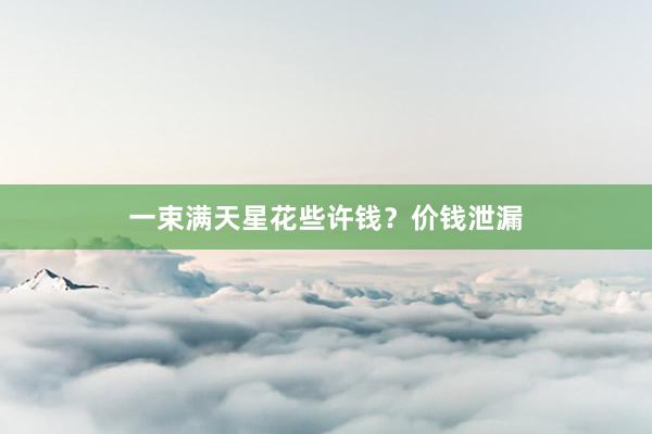一束满天星花些许钱？价钱泄漏