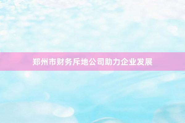 郑州市财务斥地公司助力企业发展